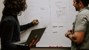 ホワイトボードで戦略を練るチーム｜中小企業のDXの始め方