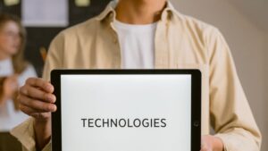 ノートPCでメール対応をするイメージ