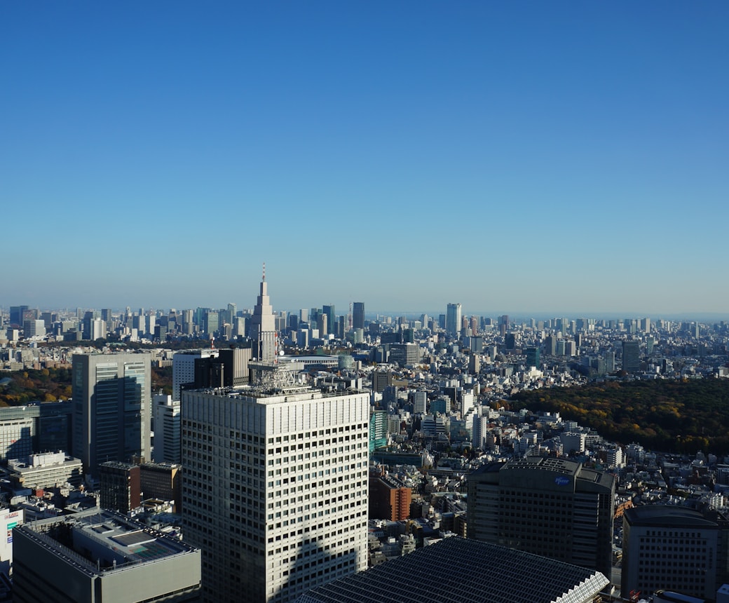 高層ビルが立ち並ぶ東京のビジネス街のスカイライン